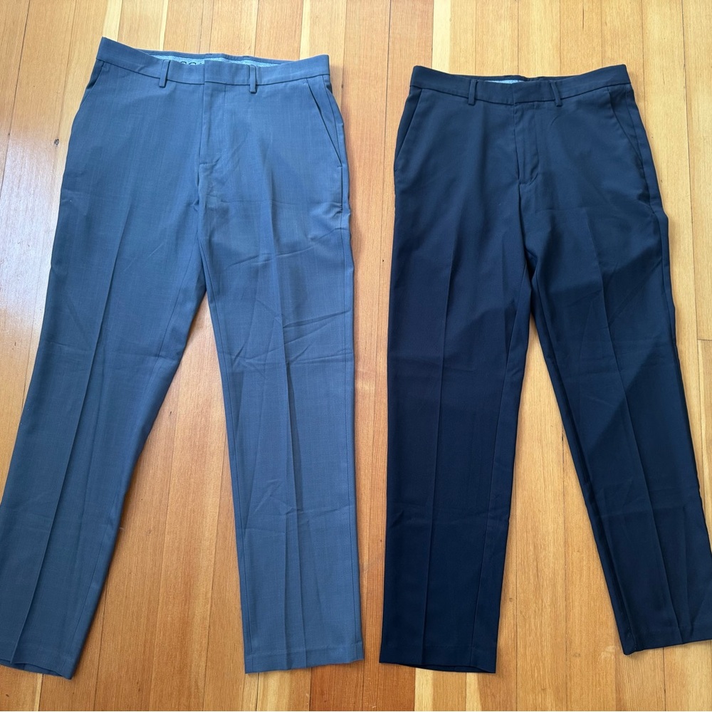 Haggar Gray and Black Dress Pants Elegant and Versatile
